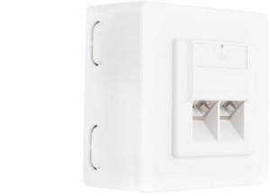 Gniazdo komputerowe 2xRJ45 kat.5e ekranowane FTP natynkowe-podtynkowe NEKU 1