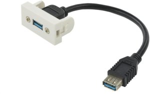 Gniazdo USB 3.0 z przewodem 15cm moduł 1M 22,5x45 biały Mediabox 1