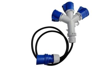 Marlanvil Rozgałęźnik kempingowy CEE 3x 16A 3P 230V rozdzielacz prądu z przewodem 1,5m IP44 5101 6.80130.1 1