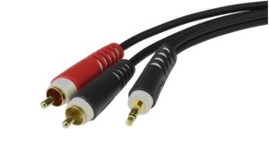 KLOTZ Kabel Audio AUX mini Jack 3,5mm Stereo (wtyk) / 2x RCA Cinch (wtyk) 3m 1