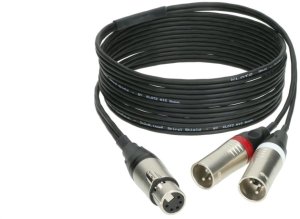 KLOTZ Kabel mikrofonowy STEREO XLR 5-pin (gniazdo) / 2x XLR 3-pin (wtyk) 3m 1