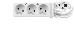 Przedłużacz 3-gniazda z/u 10A 3m /OMY 3x1/ biały PS-370 T-110020 1