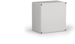 Obudowa Cubo O 400x400x132mm boki gładkie pokrywa szara IP67 PC OPCP404013G 1