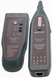 Tester kabli sieciowych RJ45 PREMIUM + 8 terminatorów z funkcją Lokalizatora Par, pomiaru PoE i długości przewodu FORSCHER FS811 2