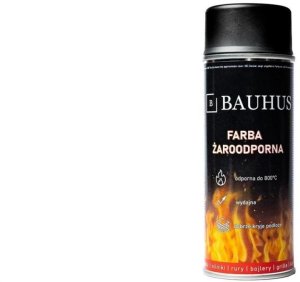 Farba żaroodporna wysokotemperaturowa spray czarna 400ml BAUHUS 1