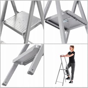 Folding stepladder K40 BasicLine / steel / 3 steps safety handle 4007126017208 10