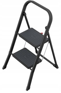 Folding stepladder K44 StandardLine / steel / 2 steps safety handle / black 4007126241726 1