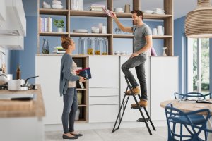 Folding stepladder K44 StandardLine / steel / 3 steps safety handle / black 4007126241733 10