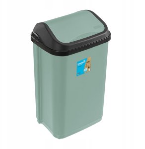 Waste bin with swivel lid 25L Swantje 33 5x25 5x53 5cm green 4052396104721 1