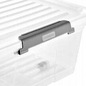LA-KA-PE Box with lid on wheels underbed box Leo 77x38x16 cm 33L transparent 4052396109740 6