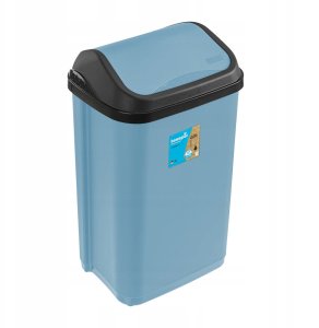 Waste bin with swivel lid 10L Swantje 25 5x19x38cm blue 4052396104714 1