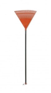 Leaf rake with handle orange 45cm (20 branches) 0927006 1