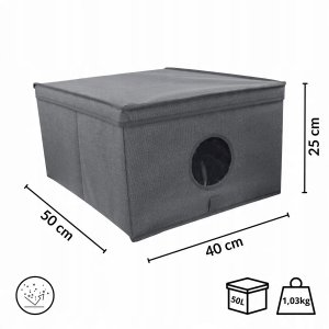 Folding box L size 50x40x25cm Gray 8000303317364 4