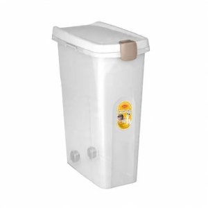 Container with wheels for storing pet food 15kg 40L 45x27x61cm transparent/white 8003507985001 1