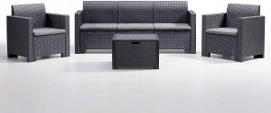 Garden furniture set Set Nebraska 3 grey 8003723490686 1