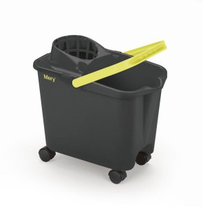 Bucket 14L with push-button on wheels, grey 8411287300264 1