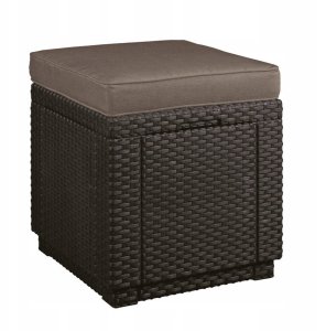 Garden chair/storage box Cube with cushion brown 8711245158372 1