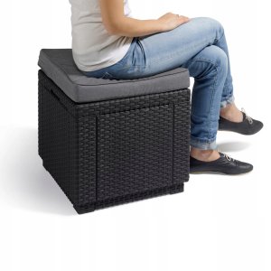 Garden chair/storage box Cube with cushion brown 8711245158372 3