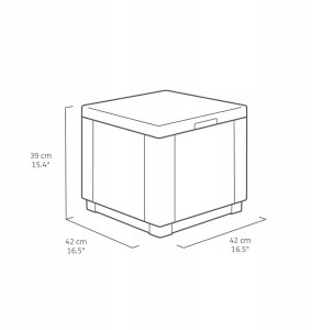 Garden chair/storage box Cube with cushion brown 8711245158372 4