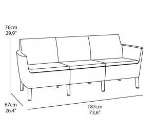 Keter Darza three-seater sofa Salemo 3 Seater Sofa bess 8711245158198 3