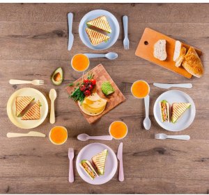 ZESTAW NACZYŃ TURYSTYCZNO PIKNIKOWYCH 21 ELEMENTÓW ALPINA 8