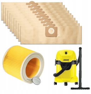 10x Worek do odkurzacza papierowy KARCHER WD3, WD3.200 MV 3 SE 4001 SE 4002 12