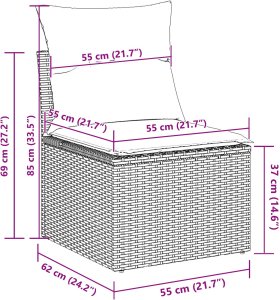 vidaXL Zestaw 4-częściowy sofa ogrodowa Szary 8