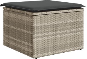 vidaXL Zestaw Sofa Ogrodowa zestaw 8 Jasnoszary Rattan, Poliester 7