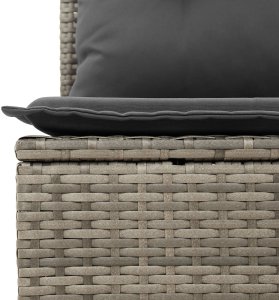 vidaXL Zestaw sofy ogrodowej Zestaw 11 elementów Szary Rattan 9