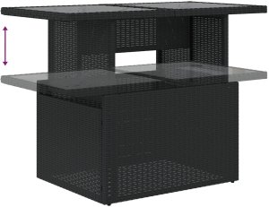 vidaXL Zestaw Sof Ogrodowych Zestaw 10 Czarny Rattan, Tkanina 10