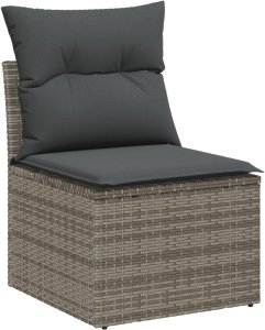 vidaXL Zestaw Sof Ogrodowych 9 Elementów Szary i Brązowy Rattan 5