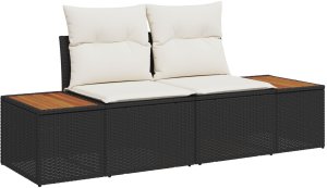 vidaXL Zestaw Sofy Ogrodowej Zestaw 7 Beżowy Poli Rattan 4