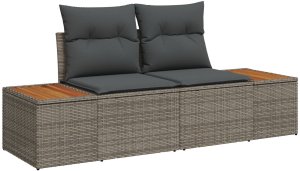 vidaXL Zestaw Sofy Ogrodowej Zestaw 7 Szary Rattan Narożna Sofa Ogrodowa 4