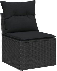 vidaXL Zestaw sof ogrodowych 5 części Czarny Rattan, Stal 5