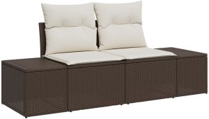 vidaXL Zestaw sof ogrodowych 6-częściowy Brązowy Rattan Stół na zewnątrz 4