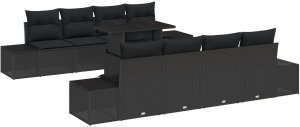 vidaXL Zestaw Sof Ogrodowych Zestaw 7 Czarny 2