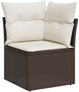 vidaXL Zestaw ogrodowy 9-elementowy Brązowy Rattan 7