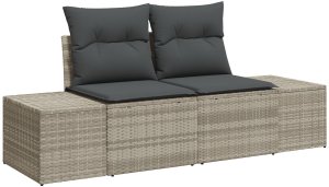 vidaXL Zestaw Sofa Ogrodowa Zestaw 7 Brązowy, Szary Rattan, Poliester 4