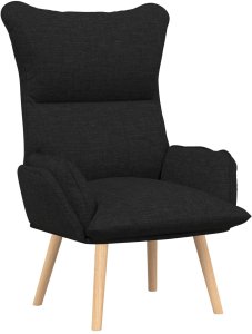 vidaXL Relaksujący Fotel Czarna Tkanina 2