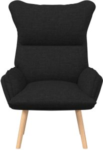 vidaXL Relaksujący Fotel Czarna Tkanina 4