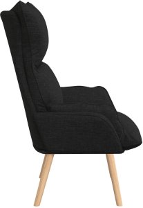 vidaXL Relaksujący Fotel Czarna Tkanina 5