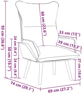 vidaXL Relaksujący Fotel Czarna Tkanina 8