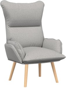 vidaXL Fotel relaksacyjny w szarym materiale 2