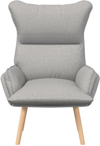 vidaXL Fotel relaksacyjny w szarym materiale 4