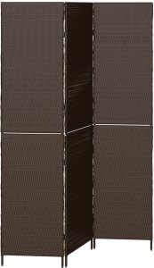 vidaXL Przesłona Pokoju 3 Panele Składana Brązowa 146x180 cm z Polirattanu 2