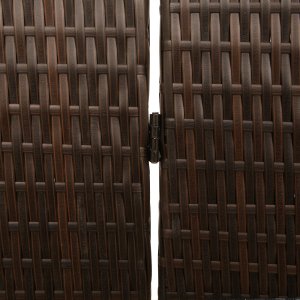 vidaXL Przesłona Pokoju 3 Panele Składana Brązowa 146x180 cm z Polirattanu 6