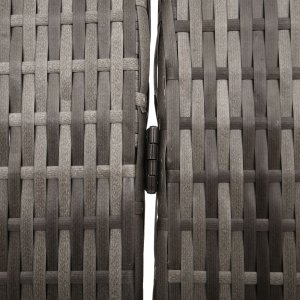 vidaXL Przegroda Pokojowa 4 Panele Składana Szara 195x180 cm Polirattan 8
