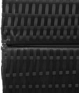 vidaXL Przesłona Pokojowa 3 Panele Składana Czarna 146x180 cm Poli Rattan 6
