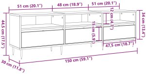 vidaXL Stojak TV Dąb Artisan Płyta wiórowa, Lite drewno Duży 9
