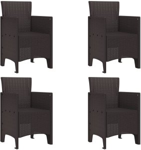 vidaXL Fotele ogrodowe 4 szt. Brązowy z polirattanu 2